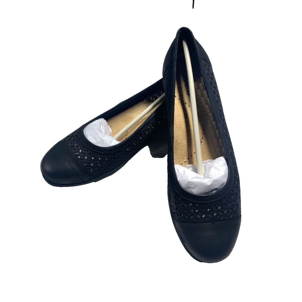 TROTTERS Delmara Slip on Shoes Women's Size 10.5 M Black Perforated Leather NWOB